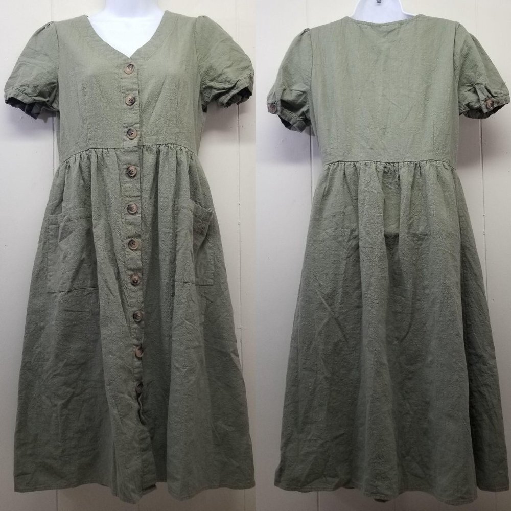 Built By Dreamers M Green House Dress Short Sleeve